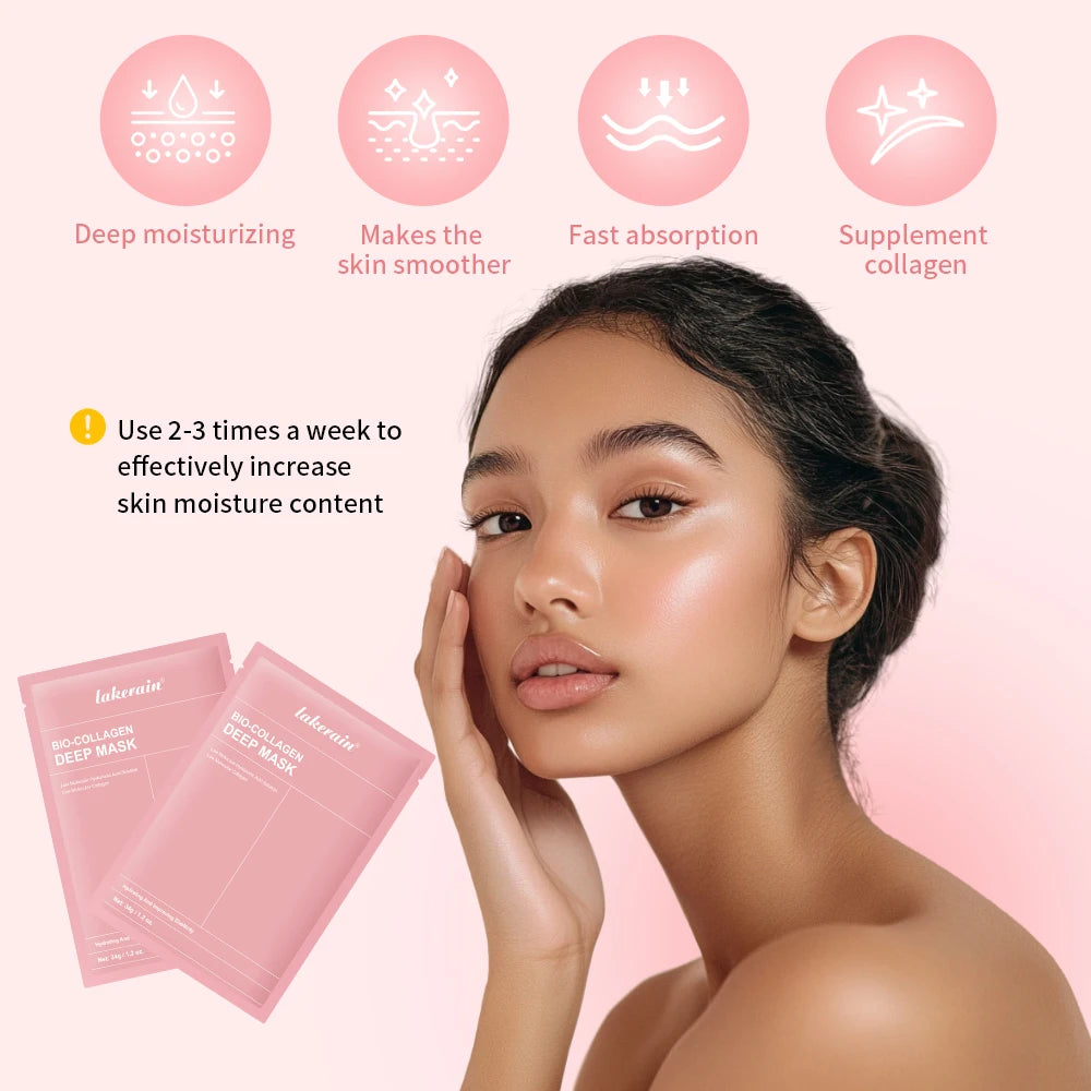 Bio-Collagen Deep Face Mask Deep Hydrating Shrink Pores Overnight Moisturizing Improving Elasticity Brightening Face Skin Care