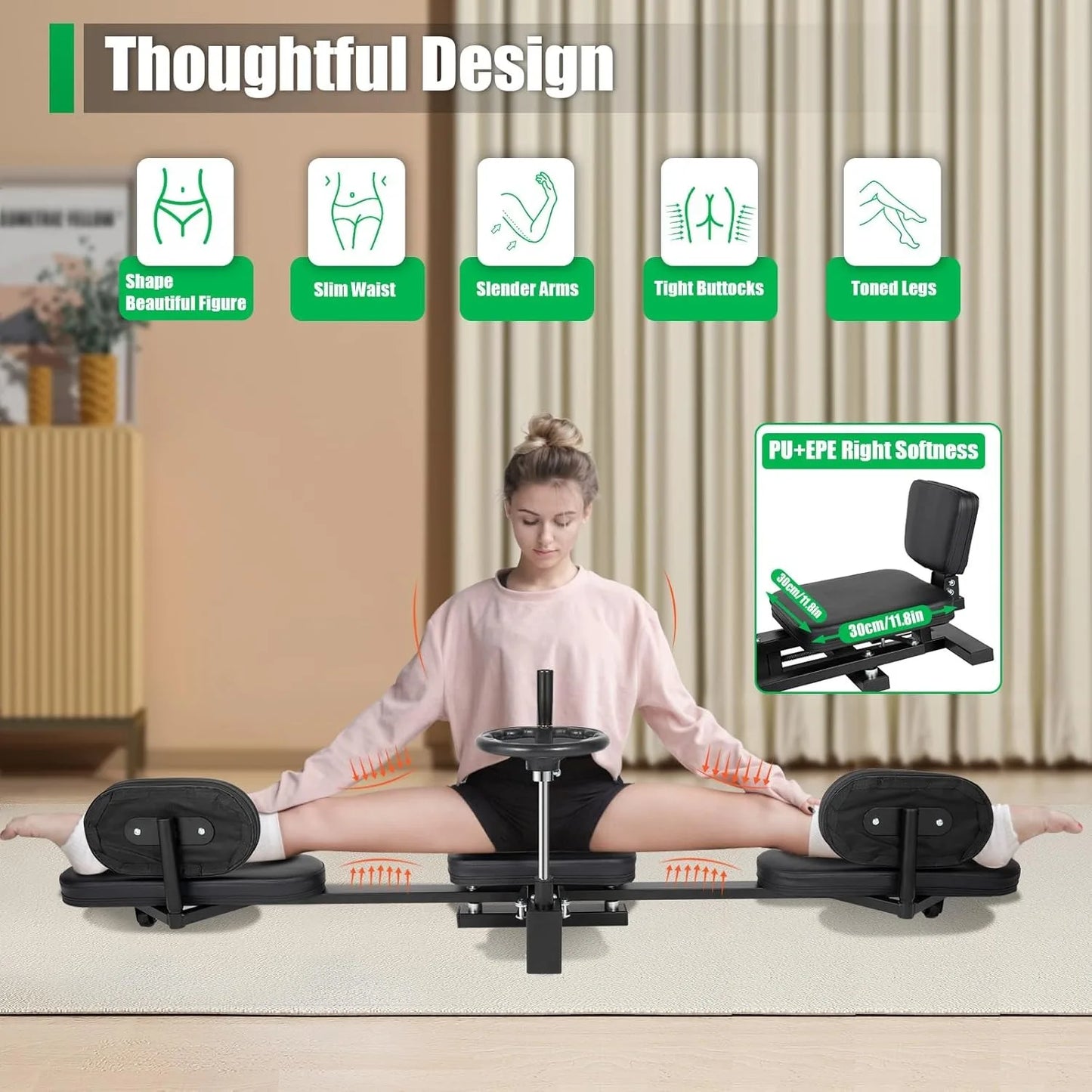Leg stretcher, hip stretcher. Home gym split machine for strength training, suitable for yoga, dance, gymnastics leg exercises
