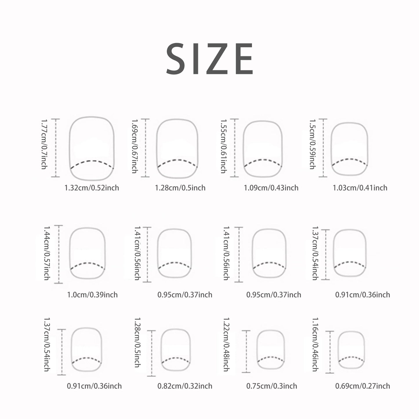 24 PCs Short French Simple Star Nails with 1 Jelly and 1 Nail File