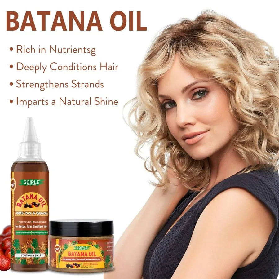 100% Raw Batana Oil for Hair Growth Serum Prevent Hair Loss Repairs Damaged Deeply Nourish Scalp Hair Mask for Thicker Treatment