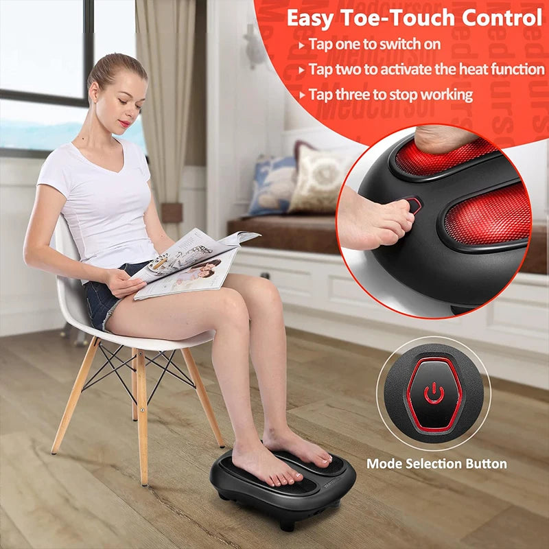 Nekteck Electric Foot Massager with Heat Compress Deep Kneading Shiatsu Massage Heel Sole Point Relieve Muscle Tiredness