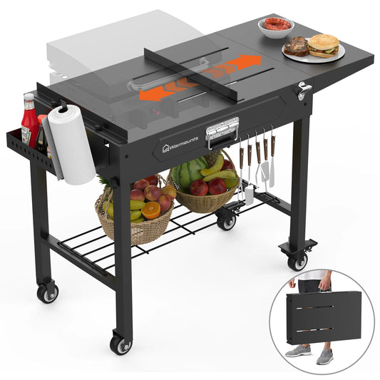 Portable BBQ Cart BBQ Table with Multiple Functions For Outdoor Garden Picnic Camping