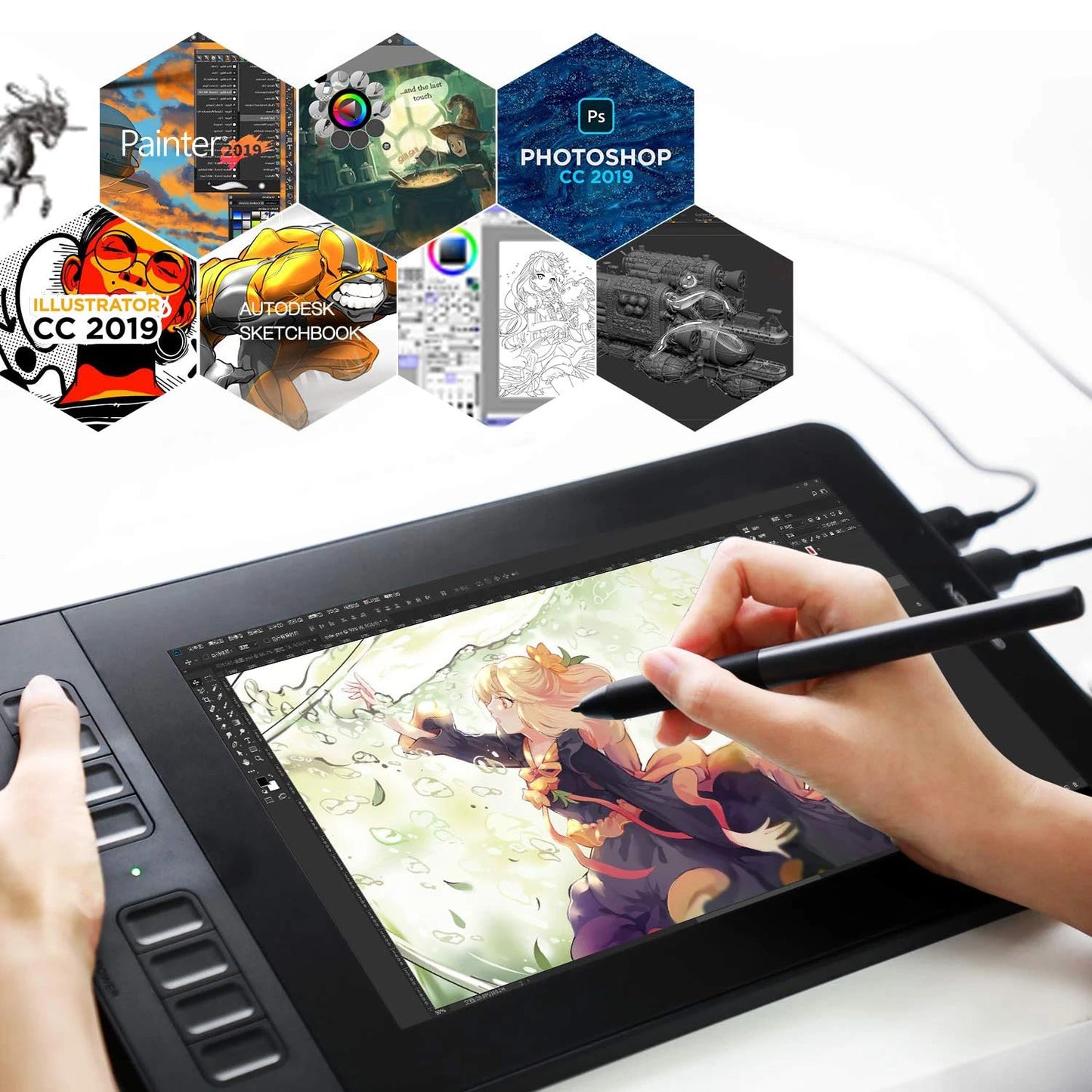 11.6 Inch Screen Gaomon PD1161 Graphics Tablet Drawing Pen Display AG Protect Film Portable Monitor Great for Beginner Artist