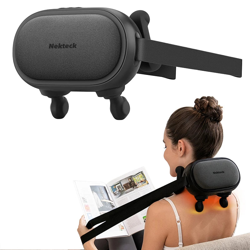 Nekteck Cordless Neck Massager Shiatsu Neck and Shoulder Massager with Heat Electric Deep Tissue 6D Kneading