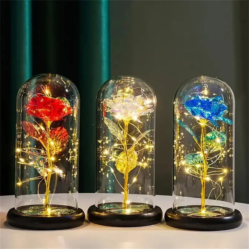 LED Simulation Rose Eternal Flower Light Beautiful Realistic Looking Night Light Party Supplies For Mothers Day Valentines Day