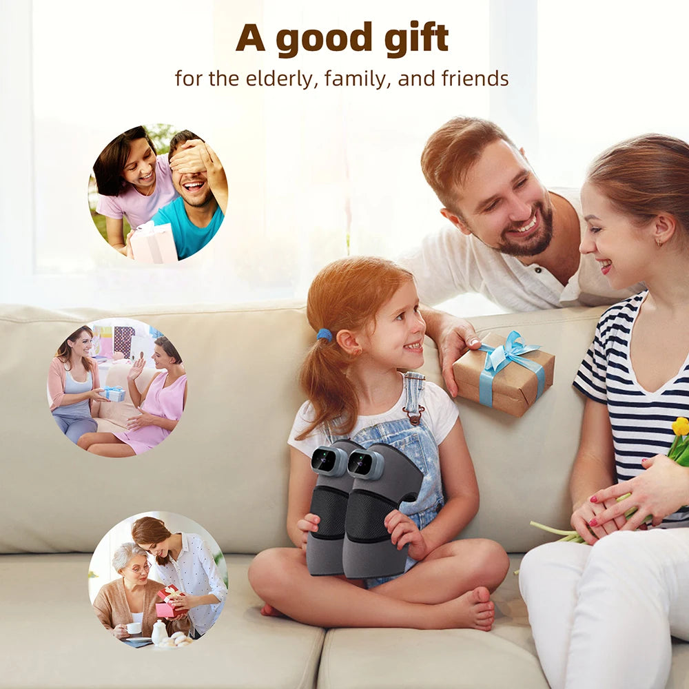 Heated Knee Massager Hot Compress Vibration Pad Rechargeable Knee Support Brace for Pain Relief