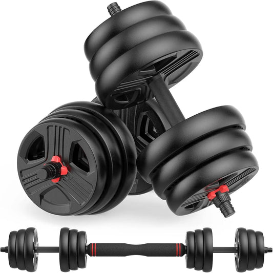 Adjustable Dumbbells, 30/40/55/60/70/80/90lbs Free Weights Dumbbells Convertible 2 or 3 in 1 Set Used as Barbell, Kettlebells