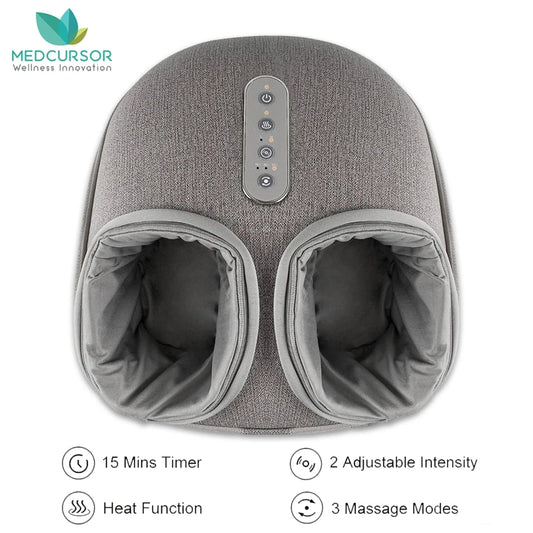Medcursor Foot Massager Heating Therapy Shiatsu Deep Kneading Roller Muscle Relaxation Pain Relief Electric Foot Massage Machine