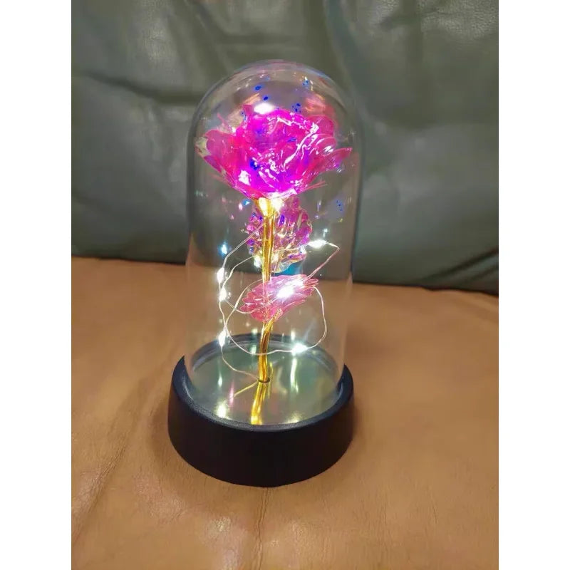 LED Simulation Rose Eternal Flower Light Beautiful Realistic Looking Night Light Party Supplies For Mothers Day Valentines Day