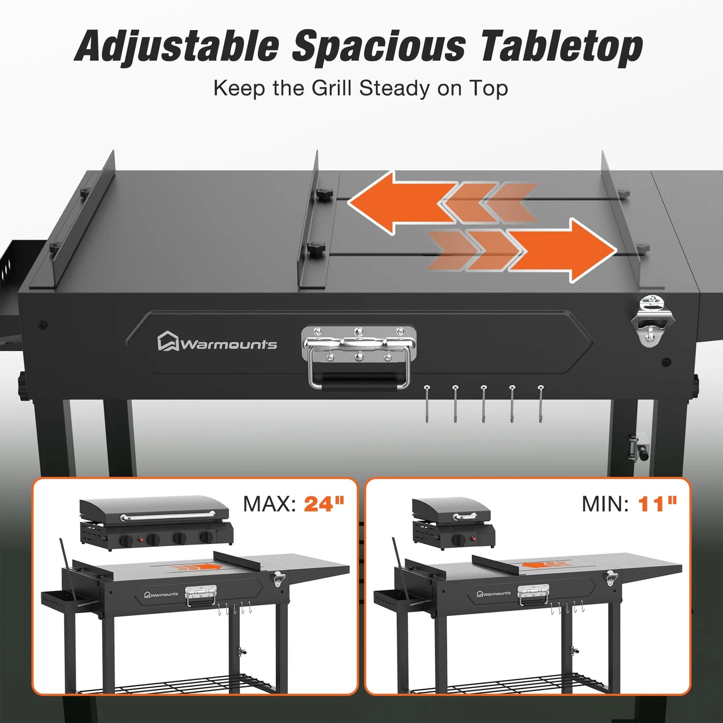 Portable BBQ Cart BBQ Table with Multiple Functions For Outdoor Garden Picnic Camping