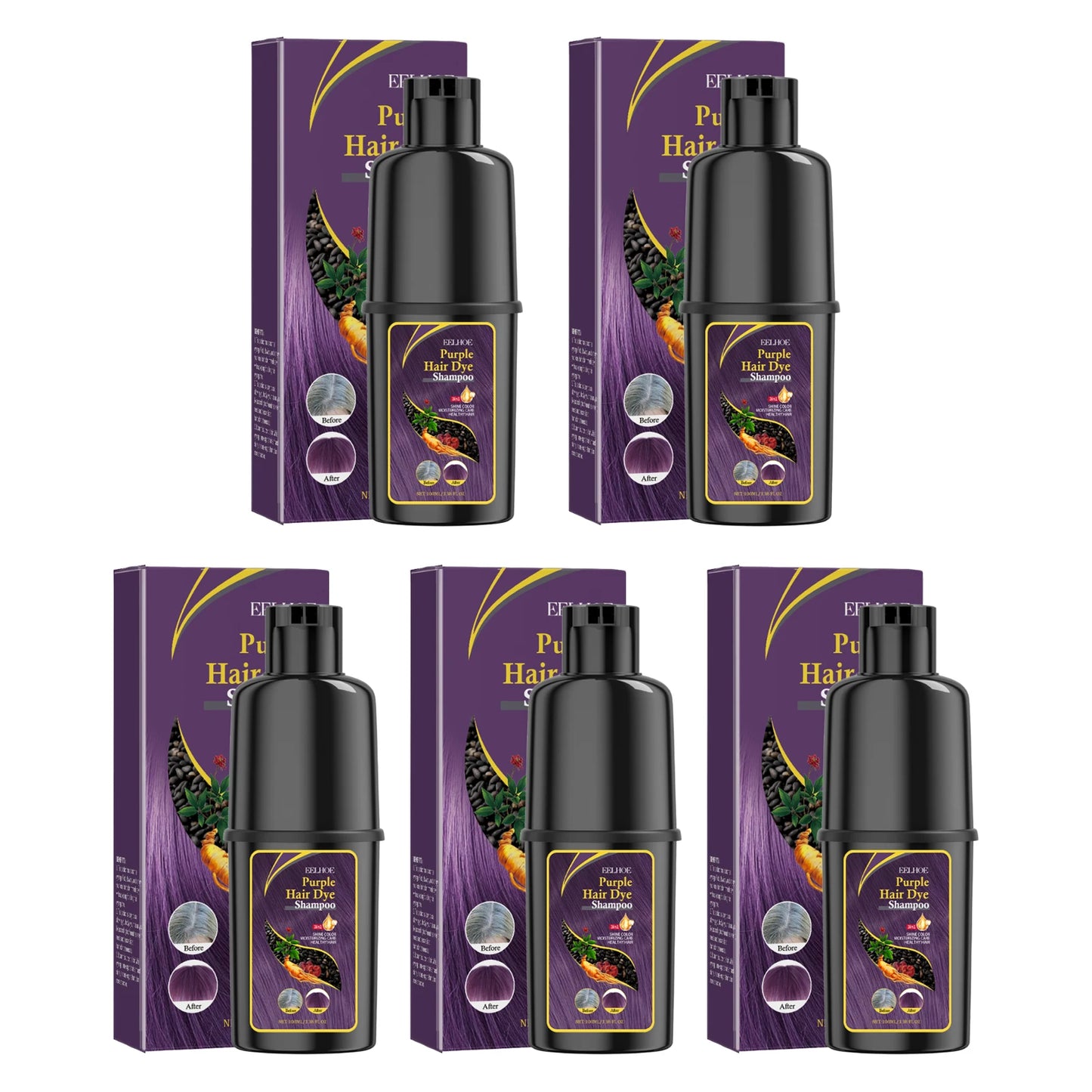 3-in-1 Hair Dyeing Shampoo Rapid Hair Dyeing Repair Dry Cleaning Nourishing Hair Roots Restoration Hair Coloring Black Shampoo