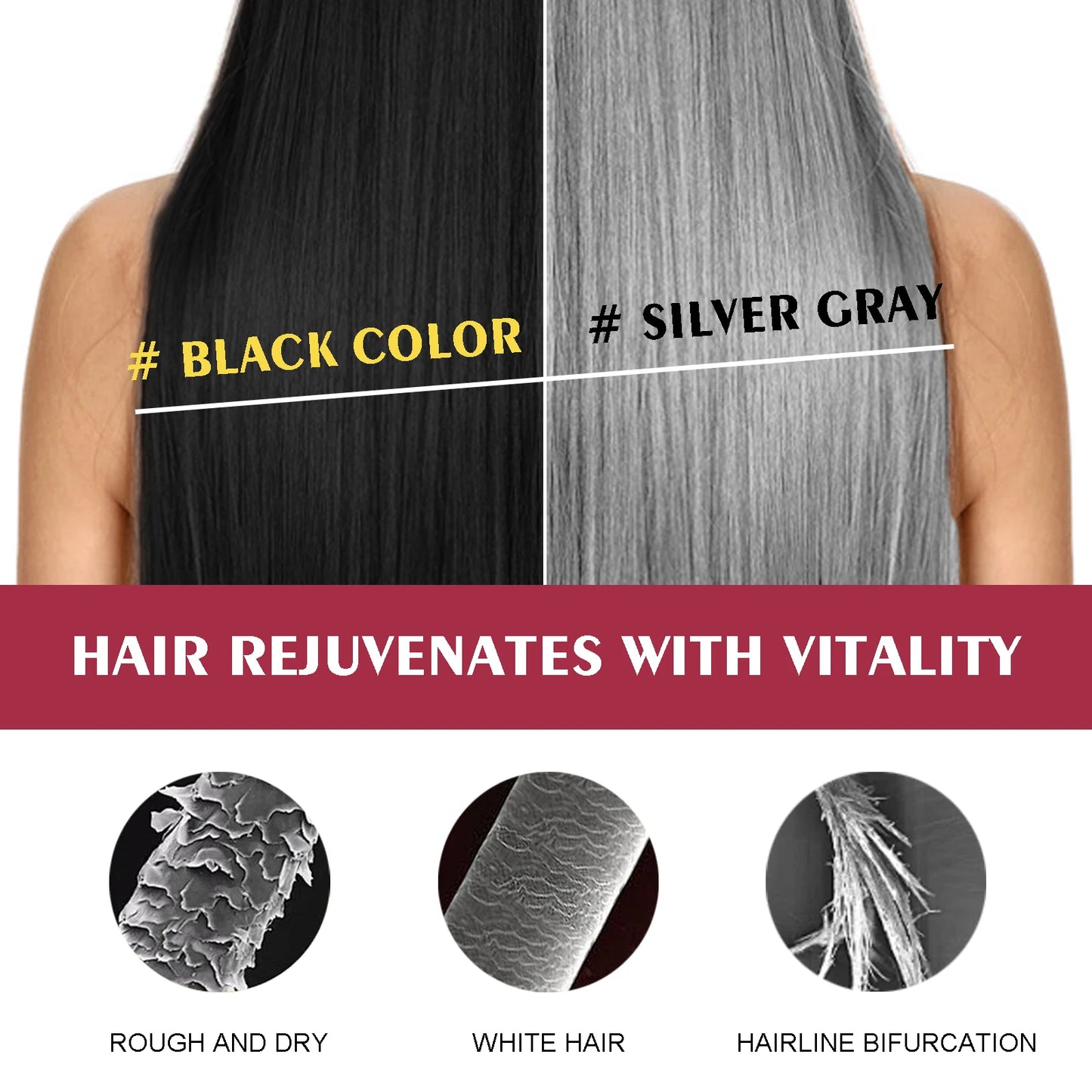 3-in-1 Hair Dyeing Shampoo Rapid Hair Dyeing Repair Dry Cleaning Nourishing Hair Roots Restoration Hair Coloring Black Shampoo
