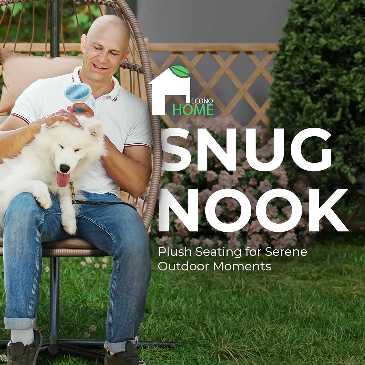 Hanging Egg Chair with Stand - Indoor/Outdoor Swing Hammock Chair with Plush, Washable Cushions, 350LBS Capacity, Ideal for Rela