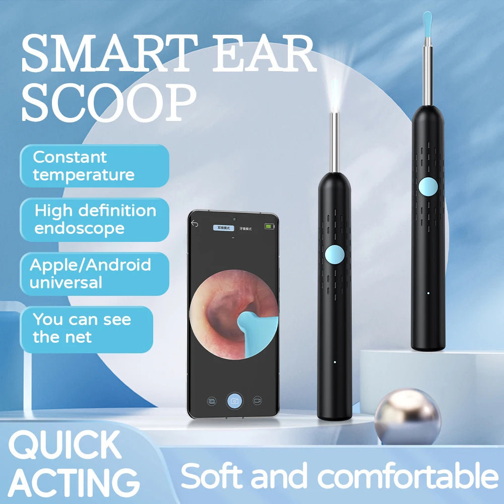 Smart Visual Ear Cleaner with Camera Ear Sticks USB Rechargeable Ear Wax Removal Tool WIFI Connection LED Lights Earpick Kit