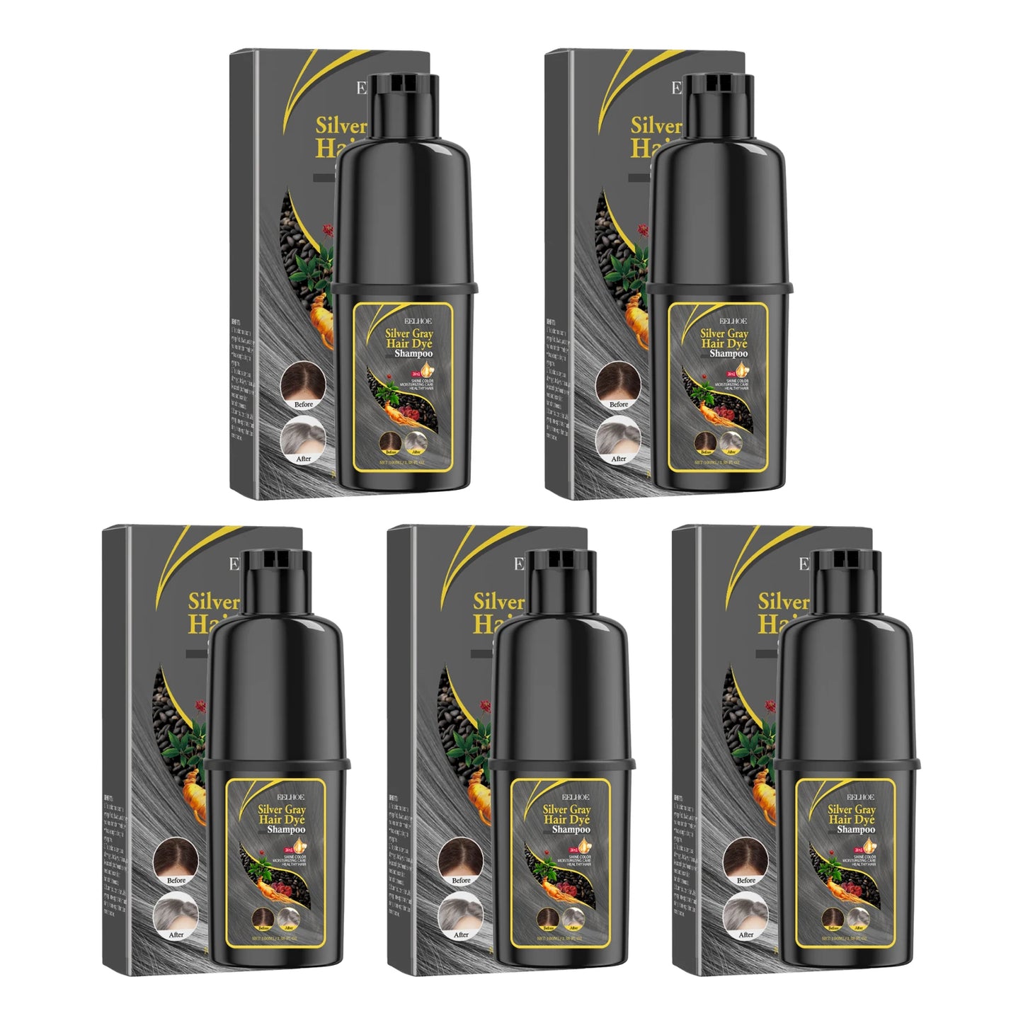 3-in-1 Hair Dyeing Shampoo Rapid Hair Dyeing Repair Dry Cleaning Nourishing Hair Roots Restoration Hair Coloring Black Shampoo