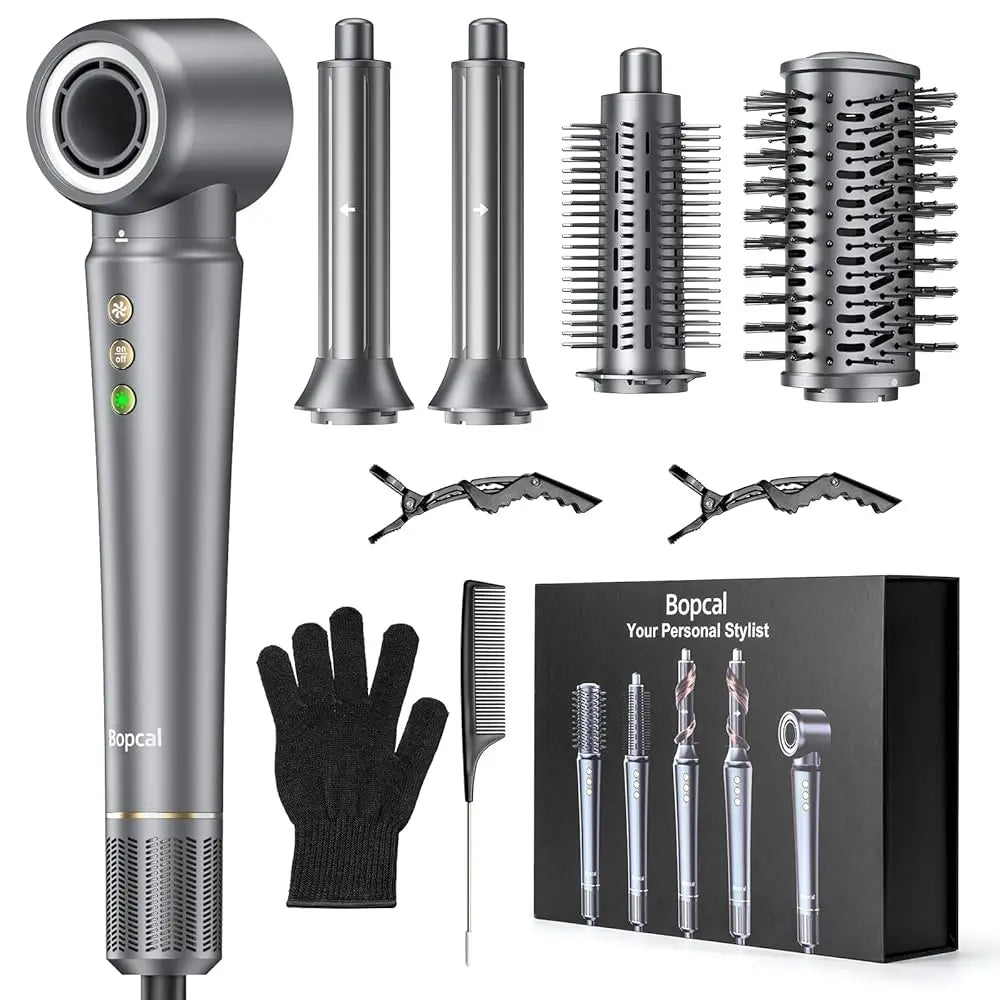 5 in 1 Hair Dryer,Multi Styling Tool,Straightener & 32mm Curling 300 Million Negative Ions Hair Care 1-3 Mins Quick Drying Gifts
