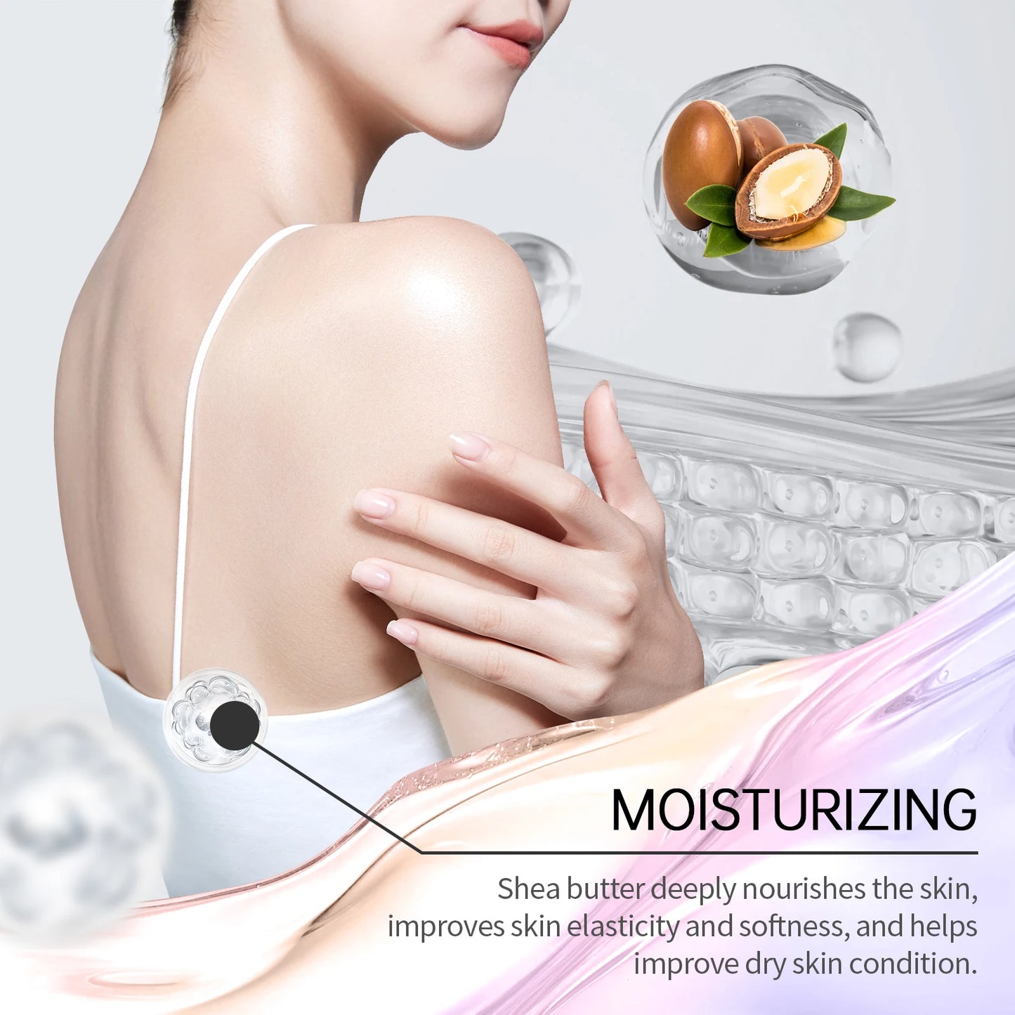 Viareline Fragrance Shower Gel Deep Clean Dirt Moisturizing Nourishing Floral Scent Reduce Dryness Roughness Body Skin Shampoo