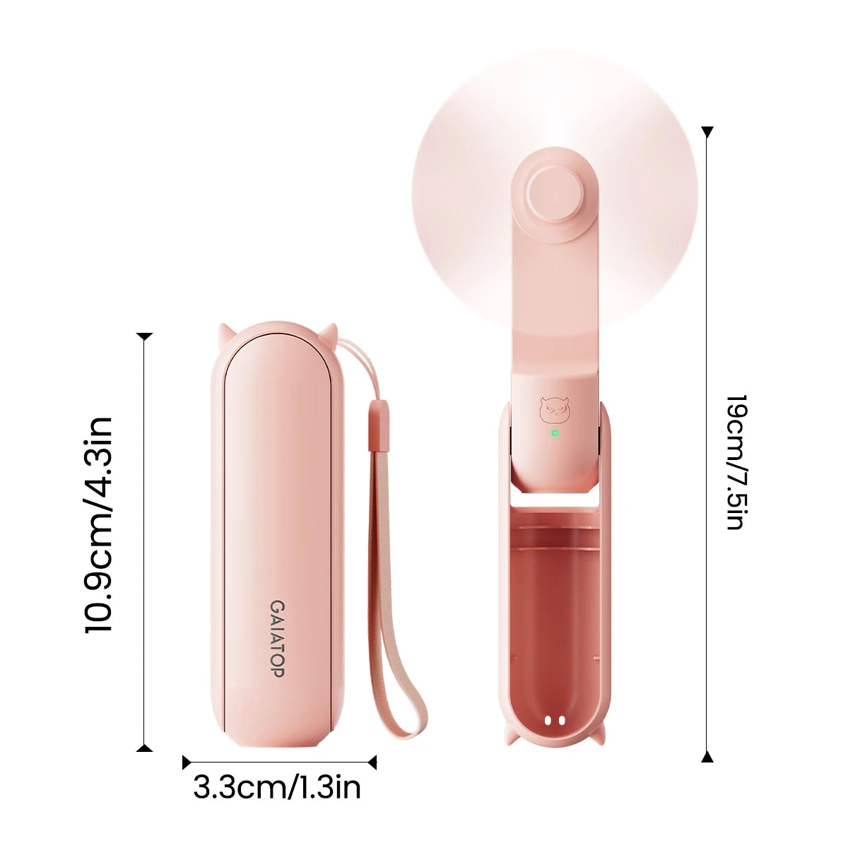 Portable Handheld Fan, Mini Rechargeable Folding Fans with Power Bank USB Battery Operated, Small Pocket Design for Travel Lash