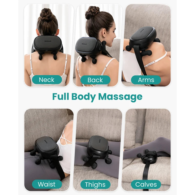 Nekteck Cordless Neck Massager Shiatsu Neck and Shoulder Massager with Heat Electric Deep Tissue 6D Kneading
