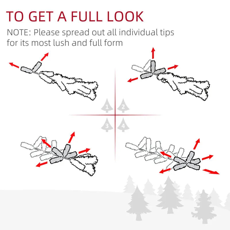 HOMCOM 6' Tall Prelit Christmas Tree Douglas Fir Artificial Christmas Tree with Realistic Branches, 250 Warm White LED Lights an