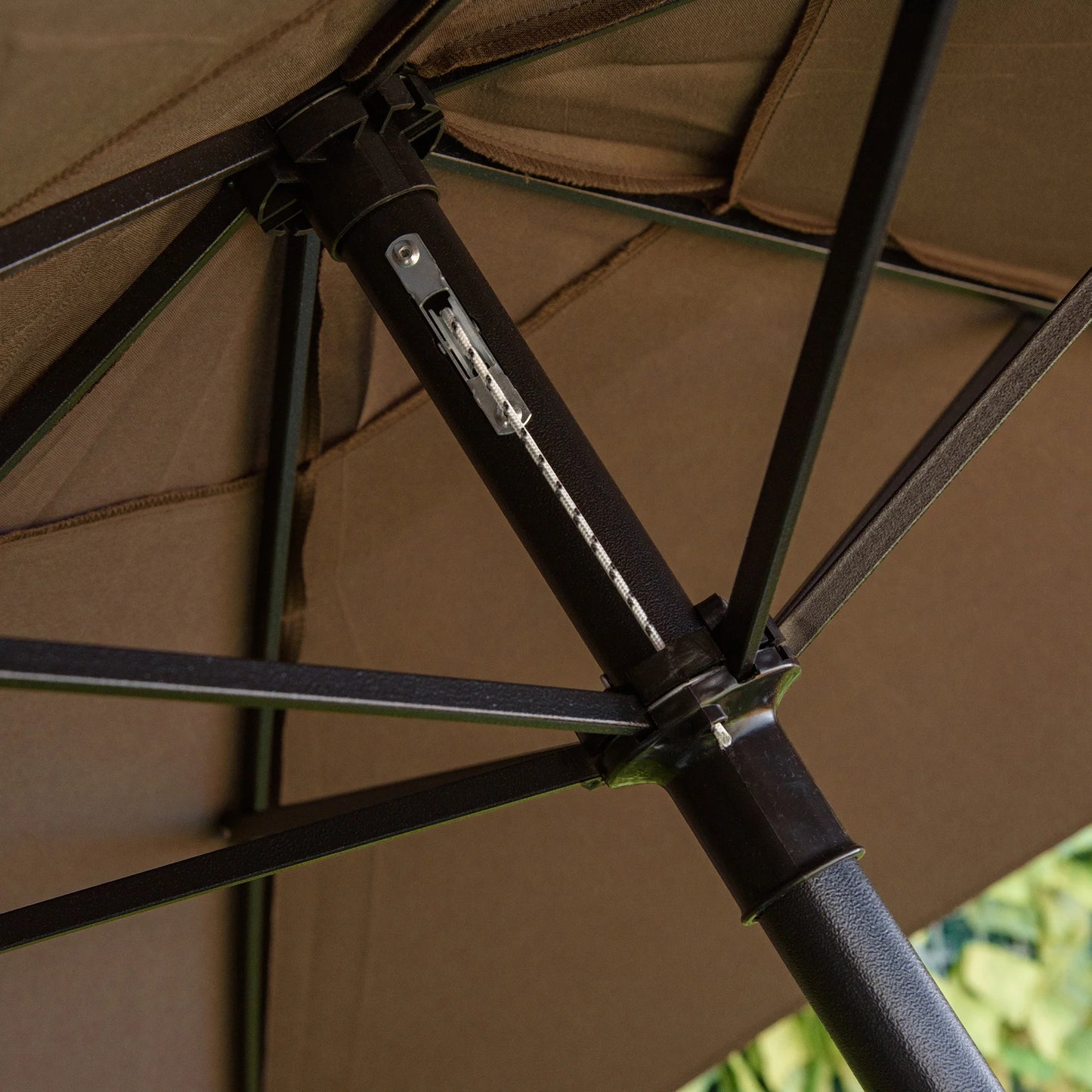 4Pc Outdoor Patio Dining Set Furniture,2 Folding Chairs, Table, Umbrella, Black