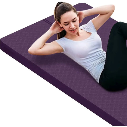 Large Thick Exercise Mat for Fitness Yoga Pilates Stretching and Floor Exercises 15mm 20mm 30mm Cushioning Support for Women an