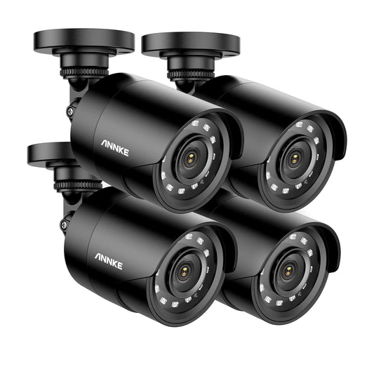 ANNKE 4PCS 1080P Surveillance Cameras 2MP IP66 Waterproof Indoor Outdoor CCTV Camera Kit 30m Night Vision with Smart IR Cam