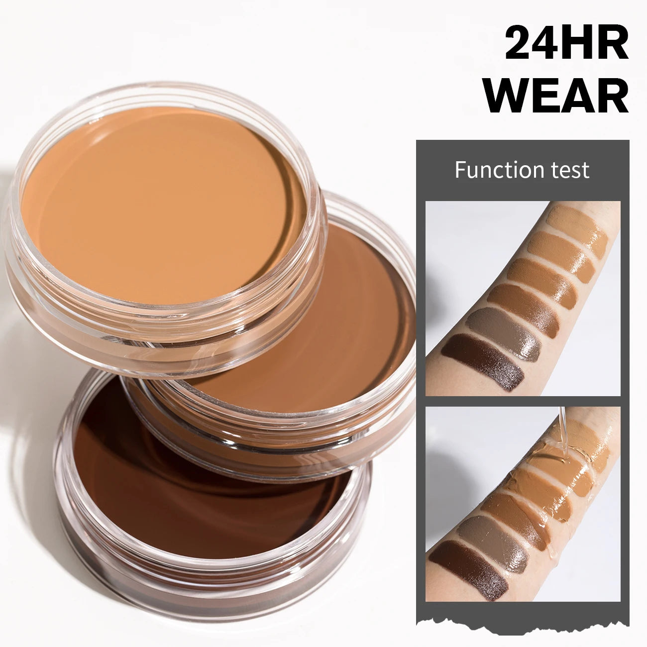 Waterproof Foundation Full Coverage, Oil-control Matte Velvet Nourishing Flawless Cream Foundation, 0.7oz Cream Bronzer Makeup