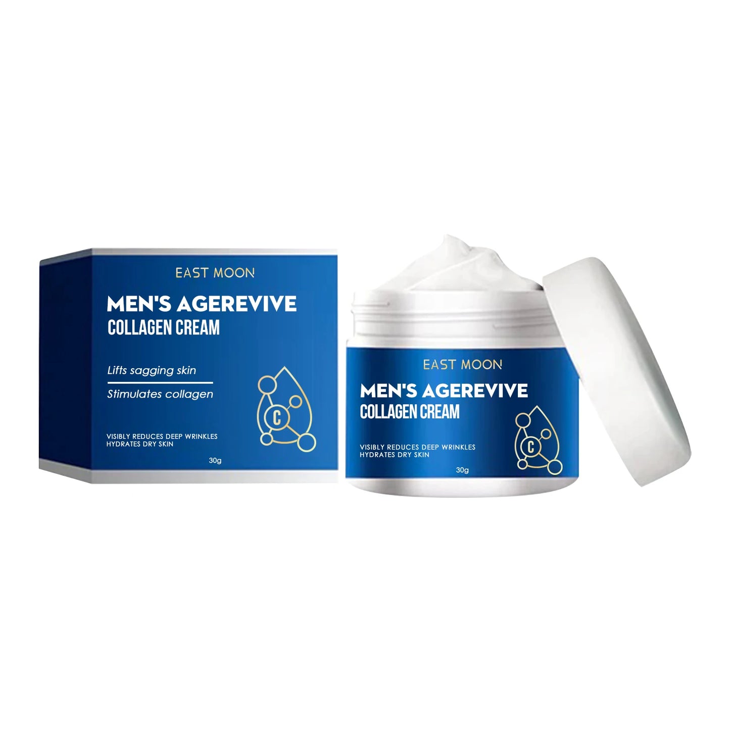 Men's Agerevive Collagen Cream Lighten Fine Lines, Anti-Wrinkle Firming Skin and anti-aging Protective Collagen Moisturizer