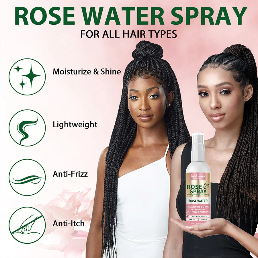 Keratin Protein Serum Repair Dry Damaged Heat Protectant Frizz Control Rose Water Spray for Moisturizes Locs n Twist Treatment