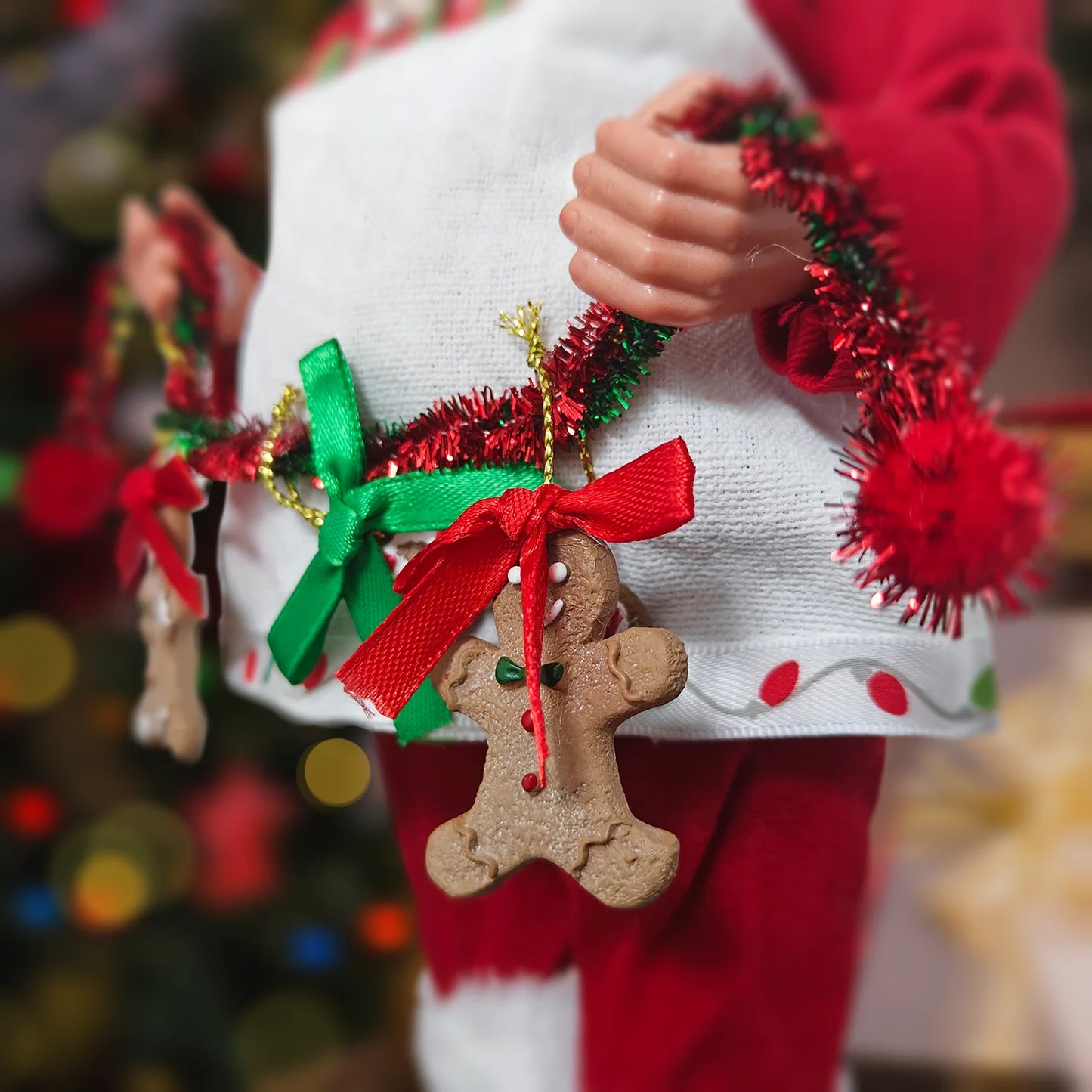 11-Inch Adorable Santa Claus Figurine - Vibrant Polyester Christmas Decoration for Holiday Parties, Events, and Home Display