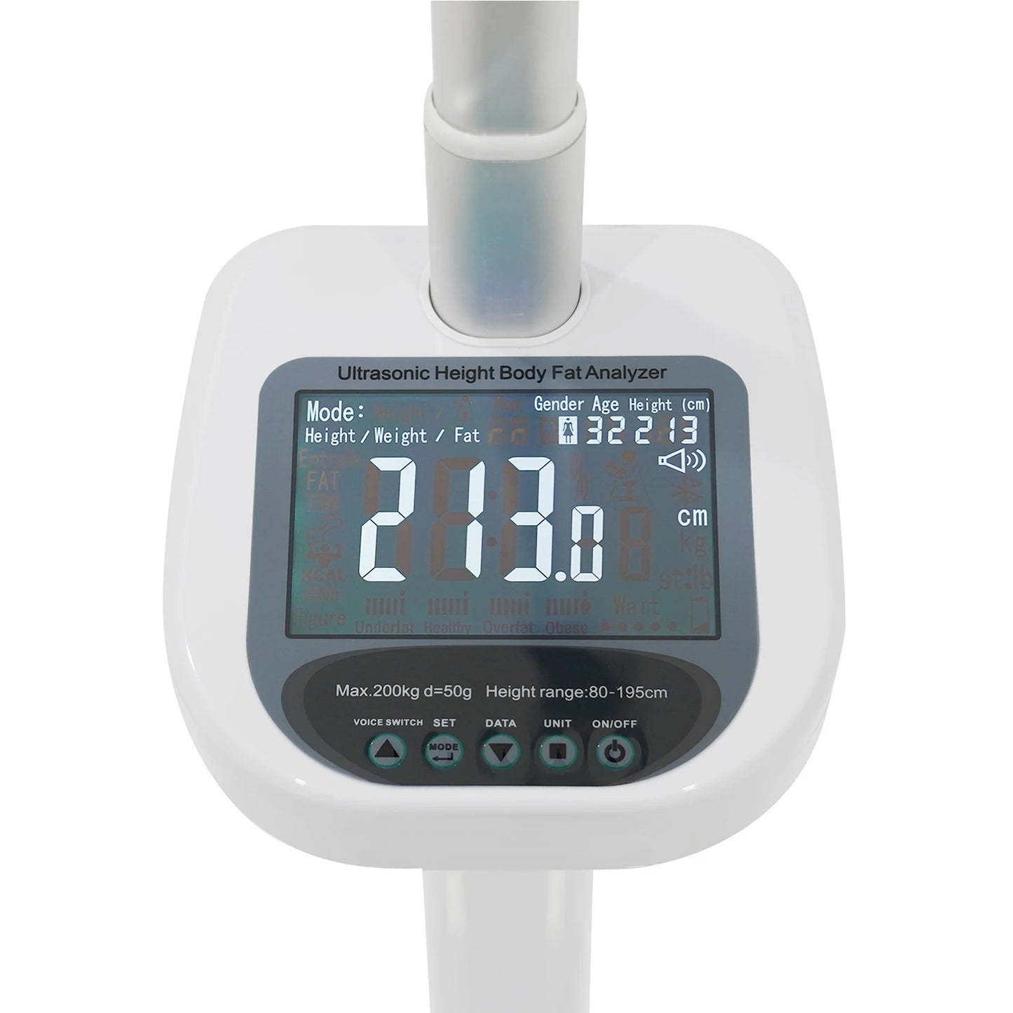 Body Weight Scale with Ultrasonic Technology, LCD Display for Weight, BMI, Body Fat, Muscle, Durable ABS and Aluminum Alloy