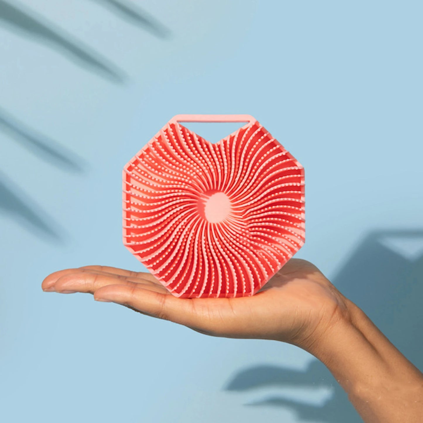 Polygon Silicone Body Scrubber Bath Brush With Ergonomic Handle Portable Shower Massage Cleaning Brush