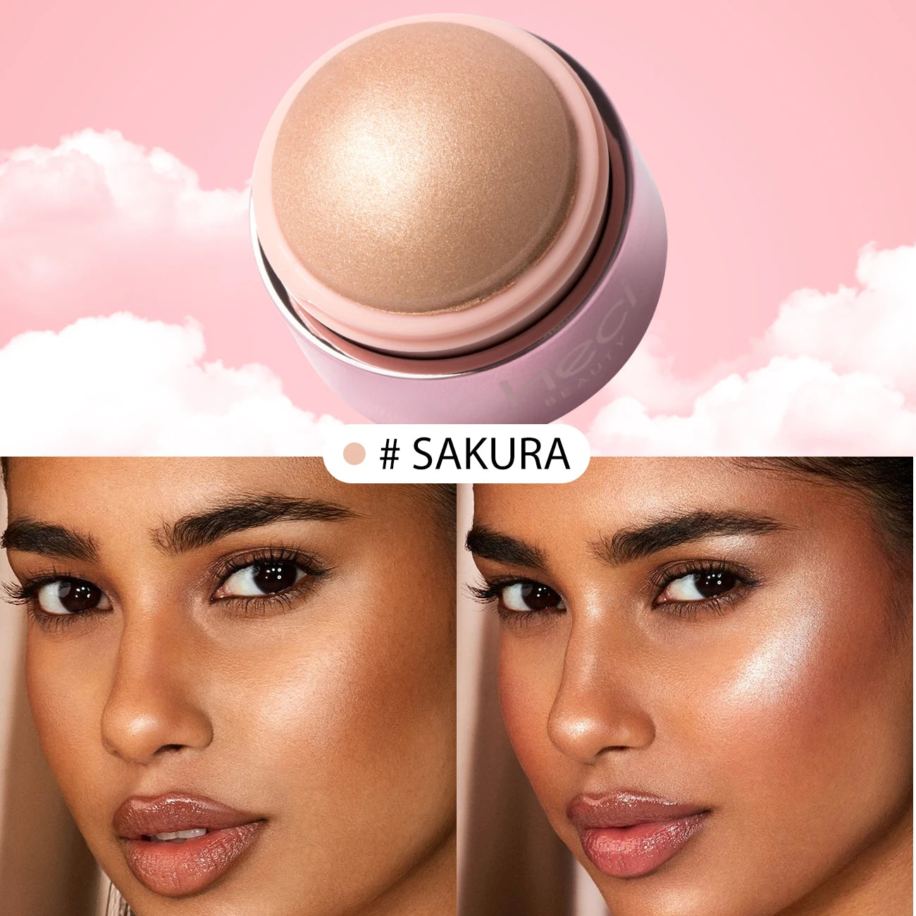 Cream Highlighter Stick Long Lasting Brightening Non-Caking, Sheer Glow - Blendable and Buildable Color, Body & Face Makeup