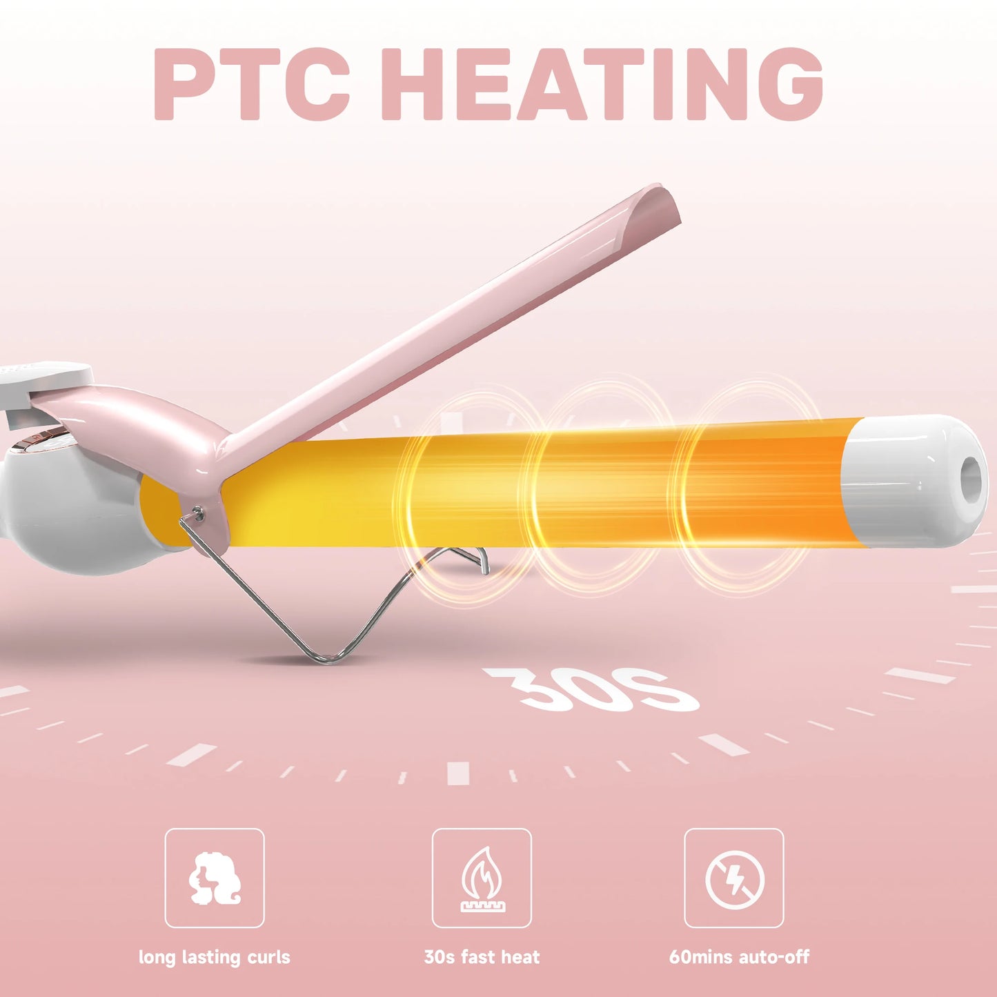 SEJOY Electric Hair Curling Wand 1 inch Automatic Rotating Curling Iron for Professional Big Waves and Inward Curls 110-240V