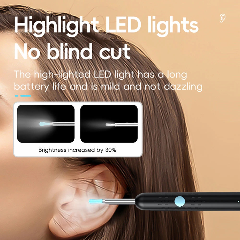Smart Visual Ear Cleaner with Camera Ear Sticks USB Rechargeable Ear Wax Removal Tool WIFI Connection LED Lights Earpick Kit