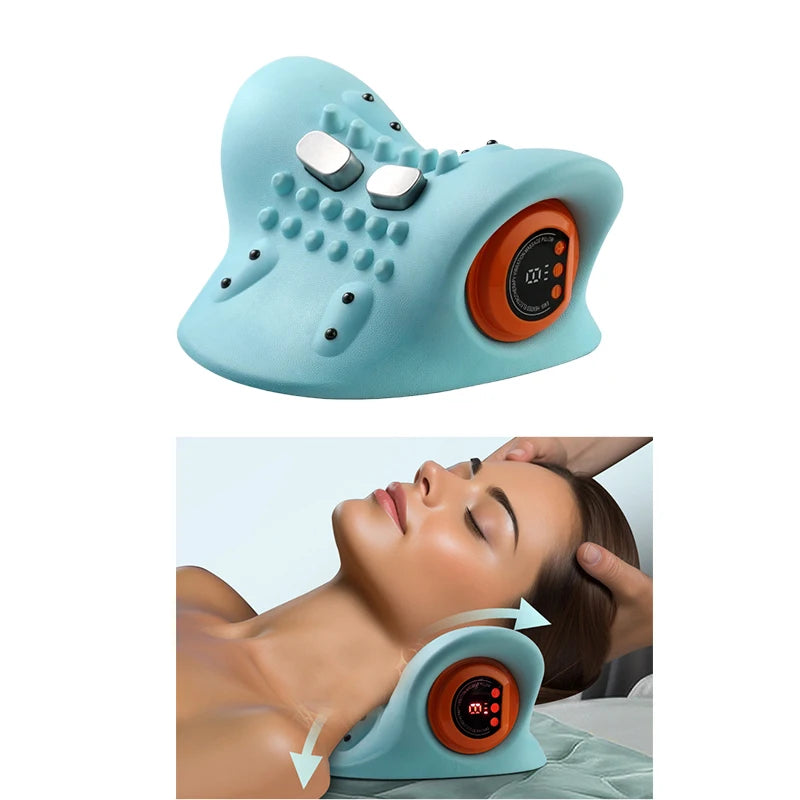 1PCS Electric Neck Massager with Finger Pressure Massage Pillow for Neck Back and Shoulder Relaxation