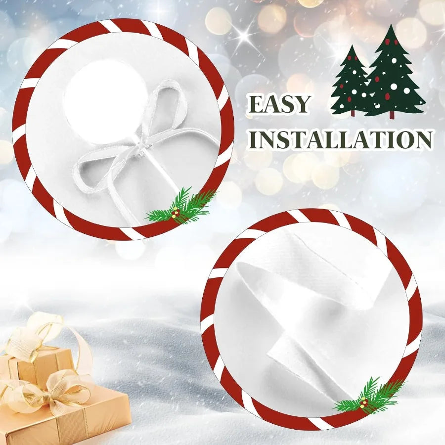 Snowman Christmas Tree Skirt 36 Inch Reindeer Snowflakes Xmas Tree Decorations for Winter Holiday Party Home Decor Indoor Outdo