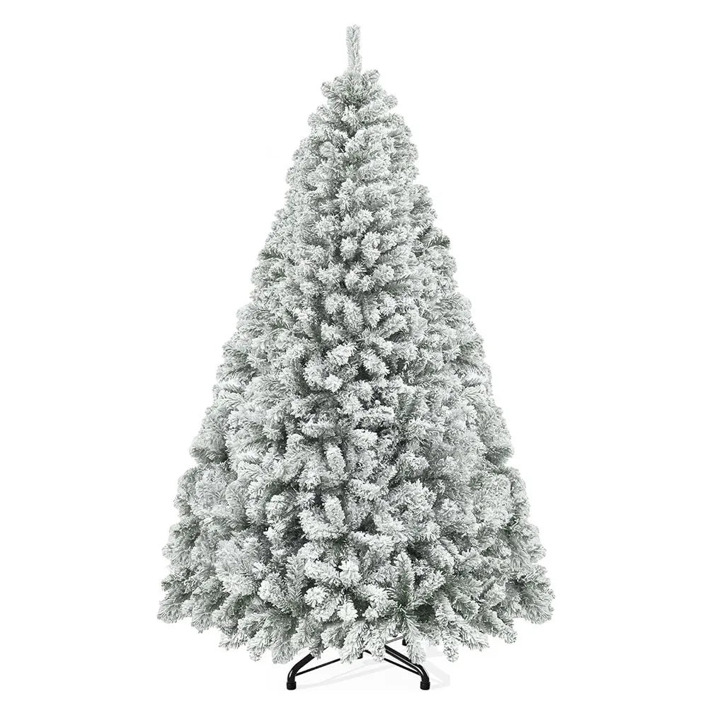 6ft Snow Flocked Artificial Full Christmas Tree Pine Tree with 880 Branch Tips