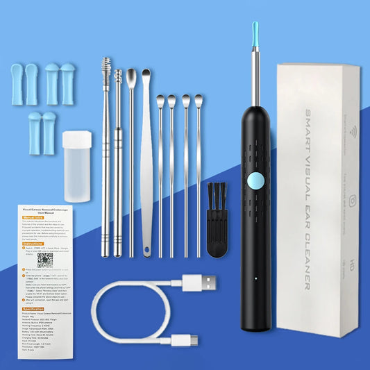 Smart Visual Ear Cleaner with Camera Ear Sticks USB Rechargeable Ear Wax Removal Tool WIFI Connection LED Lights Earpick Kit
